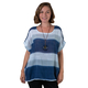 Nova OF London - Scoop Neck Stripe Top with 30 Inch Necklace- Blue & White