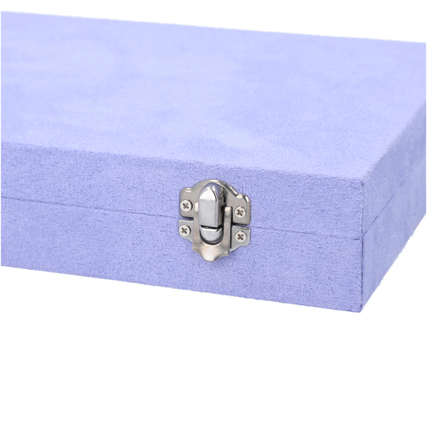 Portable Velvet Jewellery Box with Lock and Anti Tarnish Lining (Size:29x18x5Cm) - Lilac