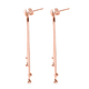 NY Close Out Deal - Rose Gold Overlay Sterling Silver Dangling Earrings (with Push Back)