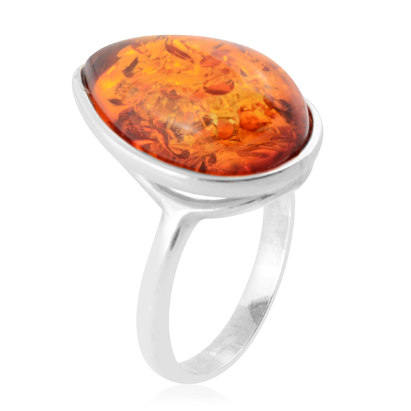 Baltic Amber Ring in Sterling Silver
