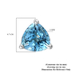 Paraibe Apatite Stud Earrings in Platinum Overlay Sterling Silver 1.89 Ct.