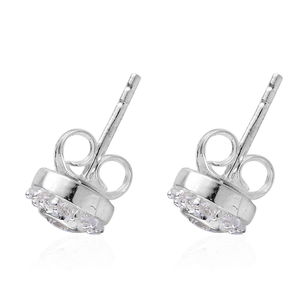 J Francis - Sterling Silver (Rnd) Earrings (with Push Back) Made with Finest CZ