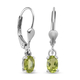 Hebei Peridot Lever Back Earrings in Platinum Overlay Sterling Silver 1.00 Ct.