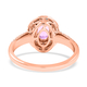 18K Rose Gold  AAA   Pink Sapphire ,  White Diamond  SI Solitaire Ring 1.40 ct,  Gold Wt. 3.58 Gms  1.400  Ct.