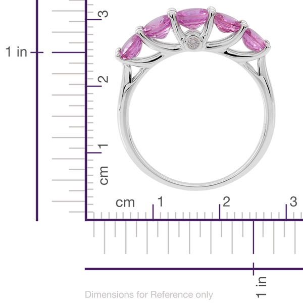 ILIANA 18K W Gold AAA Pink Sapphire (Rnd 0.60 Ct), Diamond (SI-G-H) Ring 2.500 Ct.
