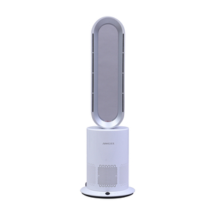 5 in 1 Electric Bladeless Heater/Fan with Remote Control  White and Silver