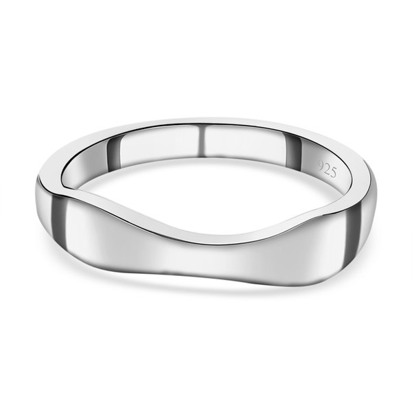 Platinum Overlay Sterling Silver Band Ring