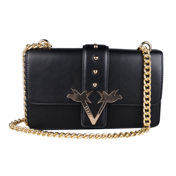 19V69 ITALIA by Alessandro Versace Crossbody Bag with Magnetic Clasp Closure and Chain Strap (Size 2
