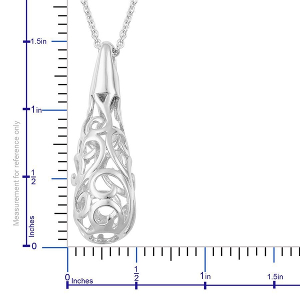 LucyQ Pendant With Chain (Size 30) in Rhodium Plated Sterling Silver 13.50 Gms.