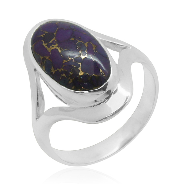 Royal Bali Collection Mojave Purple Turquoise (Ovl) Solitaire Ring in Sterling Silver 8.370 Ct.