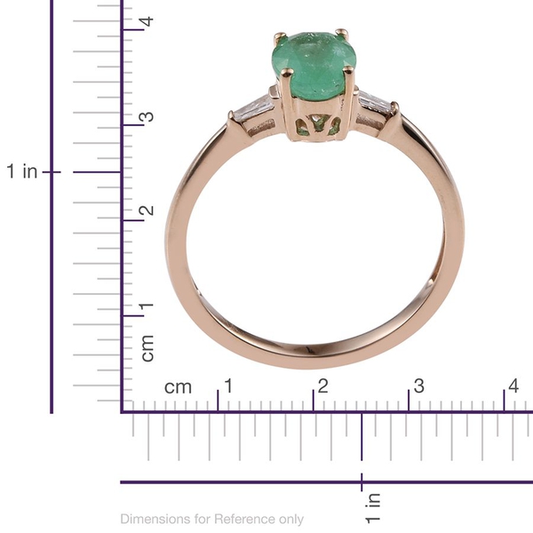 9K Y Gold Boyaca Colombian Emerald (Ovl 1.20 Ct), Diamond Ring 1.300 Ct.