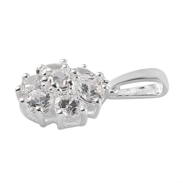 Lustro Stella Sterling Silver Pendant Made with Finest CZ 1.79 Ct.