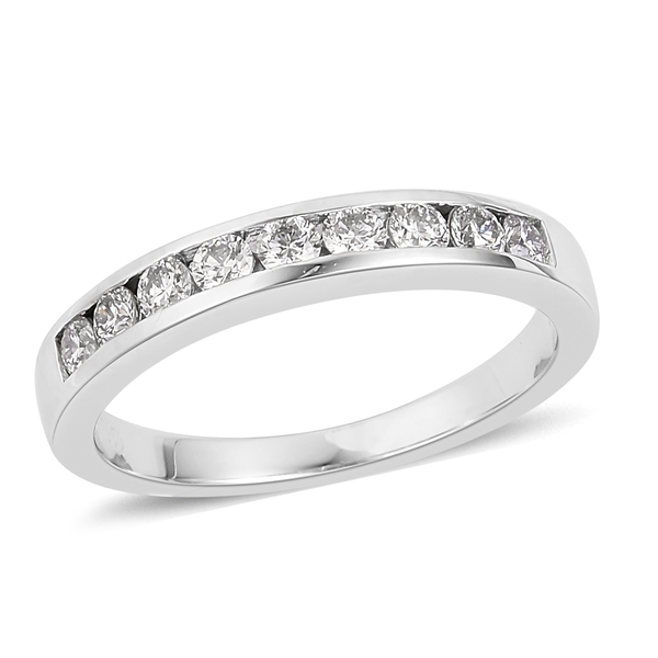 RHAPSODY 950 Platinum IGI Certified Diamond (Rnd) (VS/E-F) Half Eternity Band Ring 0.500 Ct. Platinu