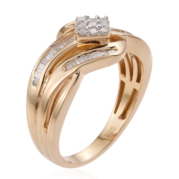 Diamond (Rnd) Ring in 14K Gold Overlay Sterling Silver 0.330 Ct.