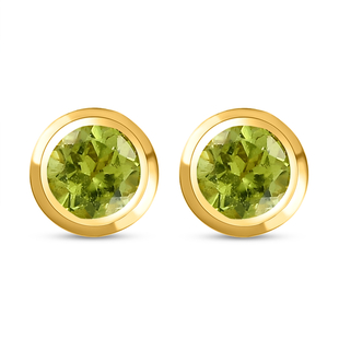 RACHEL GALLEY Hebei Peridot Stud Earrings (with Push Back) in Vermeil Yellow Gold Overlay Sterling Silver
