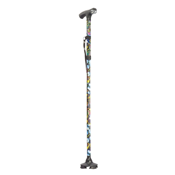 Butterfly Print Zoomer Adjustable Walking Cane (Size 33.5 to 38 inch)