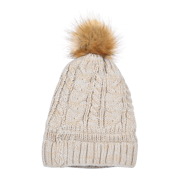 Tjc Essentials Argan Oil Infused Beanie Hat with Bobble (Size 4-7) - Light Brown