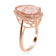 ILIANA 18K Rose Gold AAA Morganite and Diamond (SI/G-H) Ring 8.70 Ct, Gold Wt 4.48 Gms