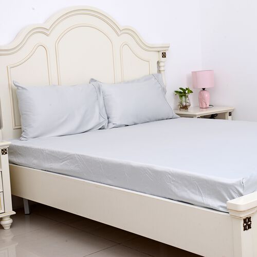 King Size Set of 4 French Grey Colour Matte Satin Duvet ...