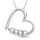 Platinum Overlay Sterling Silver Heart Pendant with Chain (Size 18), Silver Wt. 4.20 Gms