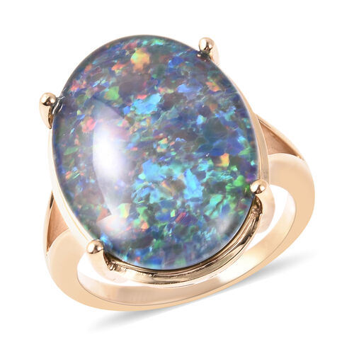 AAA Australian Boulder Opal Solitaire Ring in 9K Gold - M3614626 - TJC