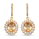 Citrine and Natural Cambodian Zircon Drop Earrings in Yellow Gold Overlay Sterling Silver 7.64 Ct