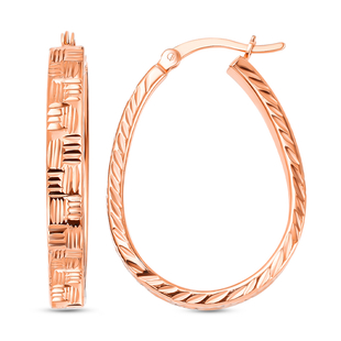 NY Close Out-Rose Gold Overlay Sterling Silver Hoop Earrings With Clasp