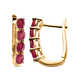 African Ruby (FF) Hoop Earrings in 14K Gold Overlay Sterling Silver 2.11 Ct.