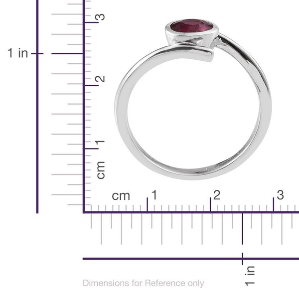 African Ruby (Rnd) Solitaire Ring in Platinum Overlay Sterling Silver 1.750 Ct.