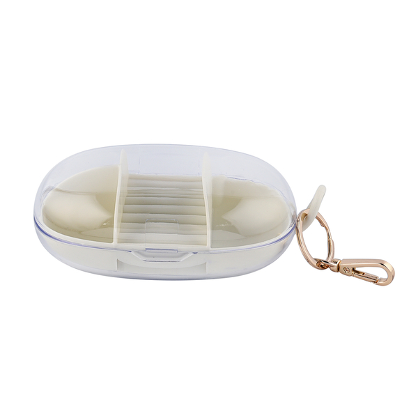 Portable Jewellery Organiser with Detachable Hook (Size 15x8x5cm) - Cream