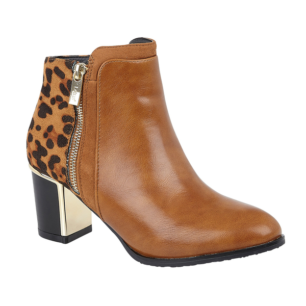 Lotus Tan & Leopard Greeve Ankle Boots