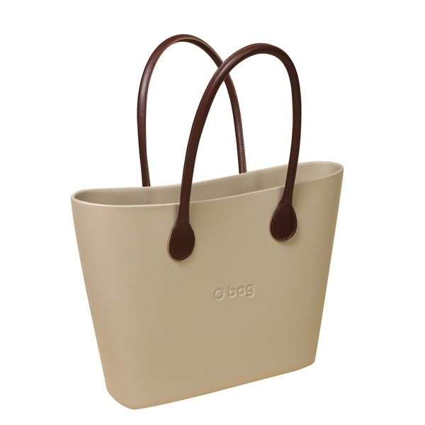 Italian URBAN Handbag with Large Handle (Size:34x30x11Cm) - Cream & Brown