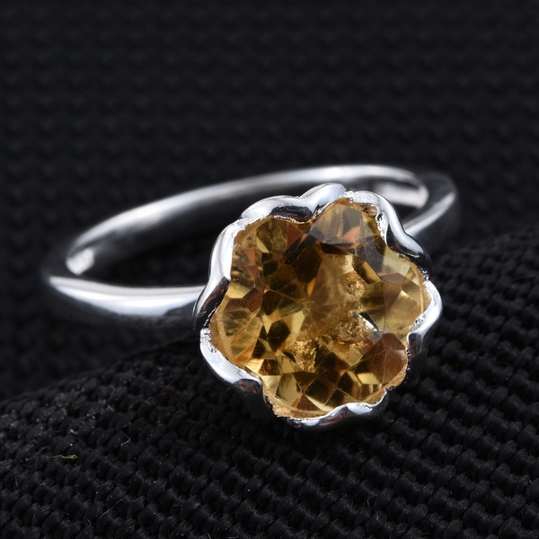 Citrine (Rnd) Solitaire Ring in Sterling Silver 2.500 Ct.