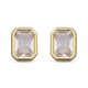 Elanza Simulated Diamond Earrings (with Push Back) in Yellow Gold Overlay Sterling Silver