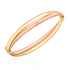 One Time Deal- 9K Yellow and Rose Gold Diamond Cut Bangle (Size 7), Gold wt. 7.79 Gms
