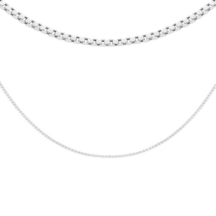 Sterling Silver Box Chain (Size 24) with Spring Ring Clasp, Silver wt. 3.20 Gms