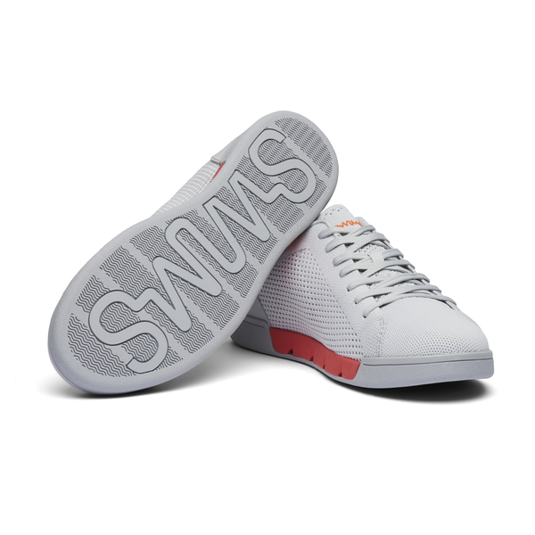 Swims Breeze Tennis Knit Mens Trainer (Size 4) - Alloy and Red