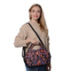 Hand-made Full Floral Embroidery Pattern Tote Bag (35x9x25cm) with Handle and Shoulder Strap - Black and Multi