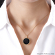 Black Onyx Pendant in 14K Gold Overlay Sterling Silver 10.63 Ct, Silver Wt. 5.29 Gms