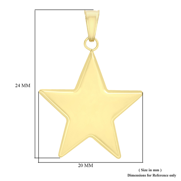 9K Yellow Gold Hollow Star Pendant