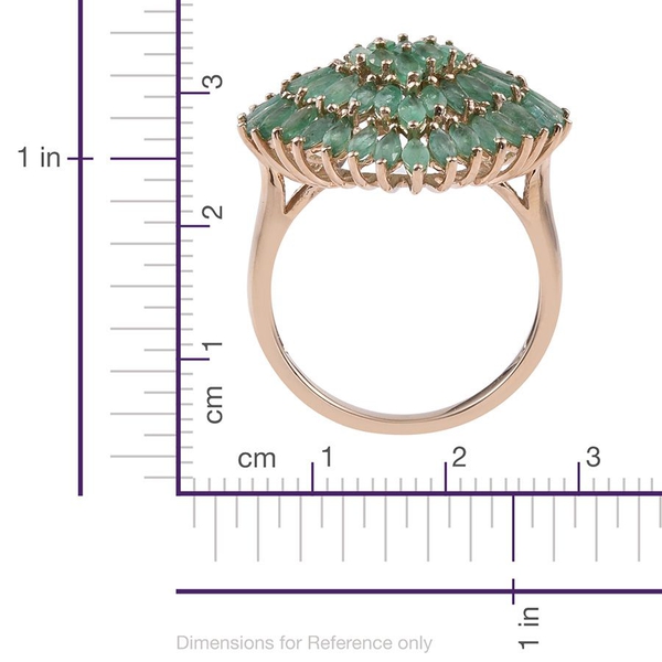 9K Y Gold AA Kagem Zambian Emerald (Mrq) Cluster Ring 5.000 Ct.