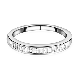 0.25 Ct Diamond Half Eternity Band Ring in Platinum Plated Sterling Silver