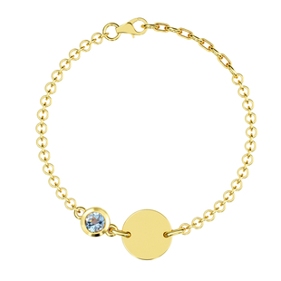 Espirito Santo Aquamarine Bracelet (Size 6.5 with 1 inch Extender) in 14K Gold Overlay Sterling Silver