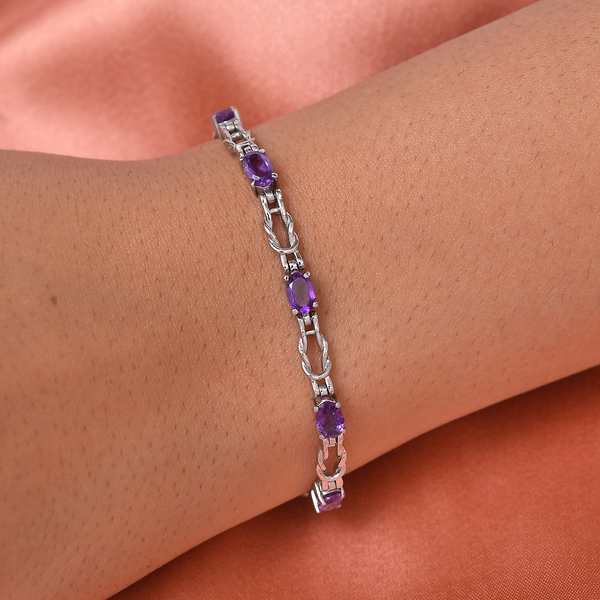 Amethyst Bracelet (Size 8.5 with Extender) 3.22 Cts