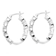 White Topaz Hoop Earrings (with Clasp) in Platinum Overlay Sterling Silver 8.95 Ct, Silver Wt 6.99 Gms.
