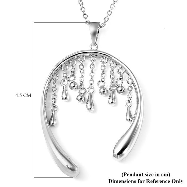 LucyQ Rain Collection - Rhodium Overlay Sterling Silver Pendant with Chain (Size 24)