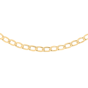 Close Out Deal - Italian Made 9K Yellow Gold Curb Necklace (Size - 20) with Spring Ring Clasp, Gold 