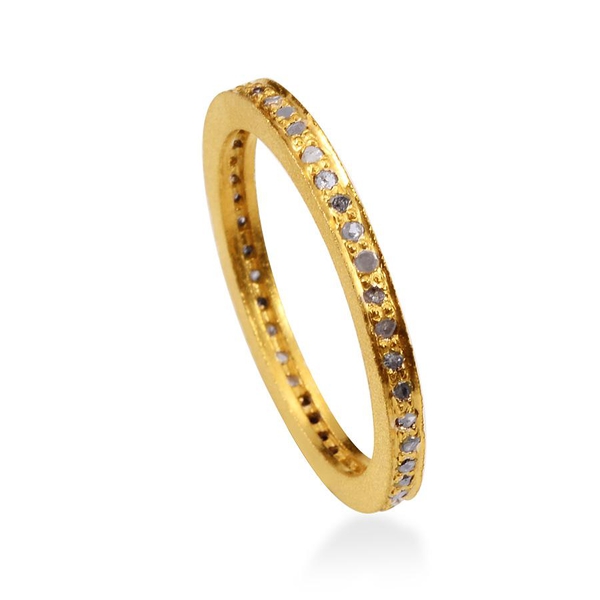 Diamond (Rnd) Full Eternity Band Ring in Yellow Gold Overlay Sterling Silver 0.500 Ct.