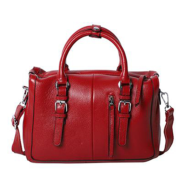 100% Genuine Leather Handbag with Detachable Shoulder Strap and Zipper Closure (Size 30x12x20cm) - B