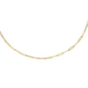 Hatton Garden Close Out Deal- ILIANA 18K Yellow Gold Paperclip Necklace (Size - 22) with Lobster Cla